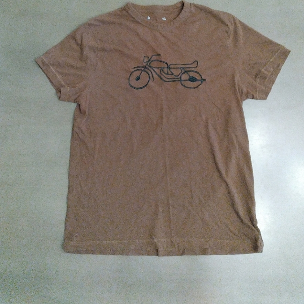 French Connection Embroidered Motorcycle Tee Shirt  | Brown | Large